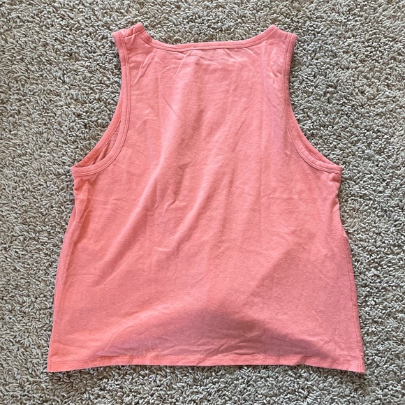 J Crew Slub Twist-Front Tank Tropical Coral Size Medium - Picture 2 of 8